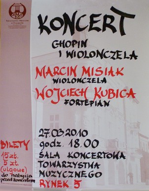 Koncert Chopin i wiolonczela Marcin Misiak Wojciech Kubica